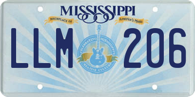 MS license plate LLM206