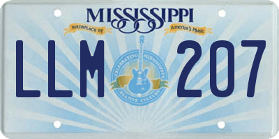 MS license plate LLM207