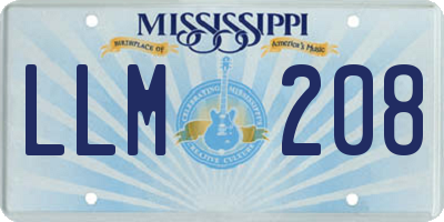 MS license plate LLM208