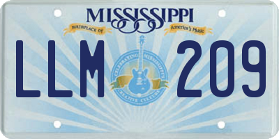 MS license plate LLM209