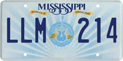 MS license plate LLM214