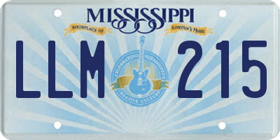 MS license plate LLM215
