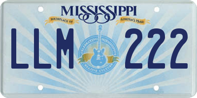 MS license plate LLM222