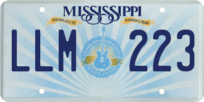 MS license plate LLM223