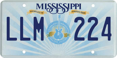 MS license plate LLM224