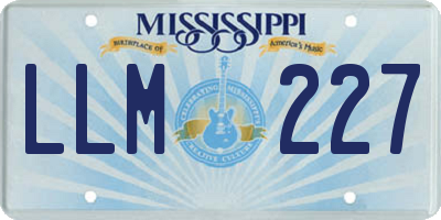 MS license plate LLM227