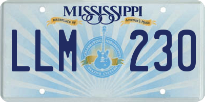 MS license plate LLM230