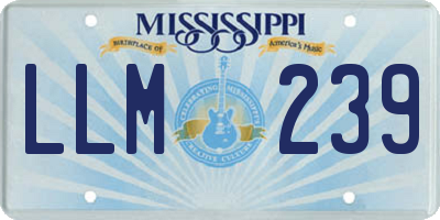 MS license plate LLM239