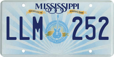 MS license plate LLM252