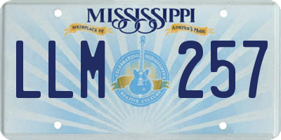 MS license plate LLM257