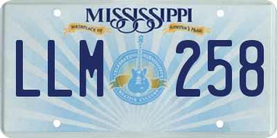 MS license plate LLM258