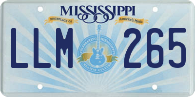 MS license plate LLM265