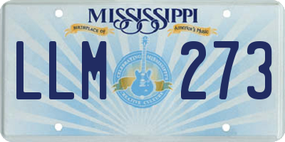 MS license plate LLM273