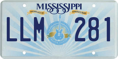 MS license plate LLM281