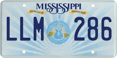 MS license plate LLM286