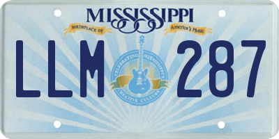 MS license plate LLM287
