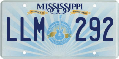 MS license plate LLM292