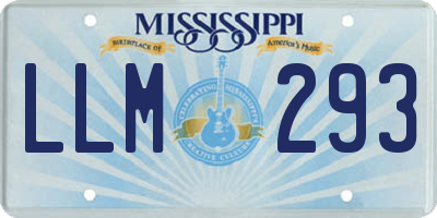 MS license plate LLM293