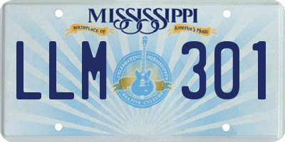 MS license plate LLM301