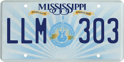 MS license plate LLM303