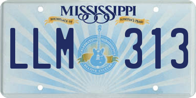 MS license plate LLM313