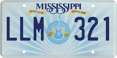 MS license plate LLM321