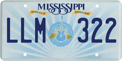 MS license plate LLM322