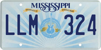 MS license plate LLM324