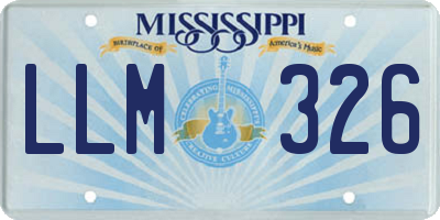 MS license plate LLM326