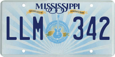 MS license plate LLM342