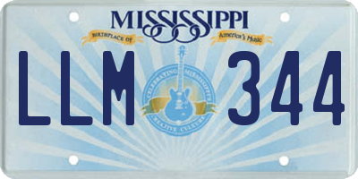 MS license plate LLM344