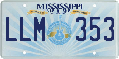 MS license plate LLM353