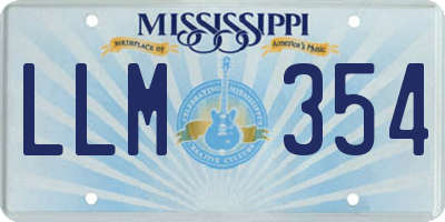 MS license plate LLM354