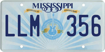MS license plate LLM356