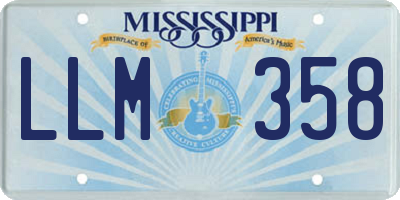 MS license plate LLM358