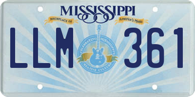 MS license plate LLM361