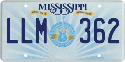 MS license plate LLM362