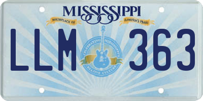 MS license plate LLM363
