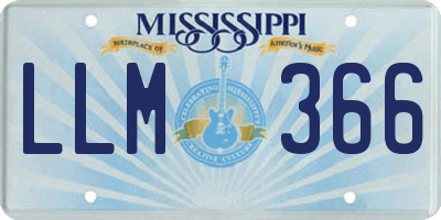 MS license plate LLM366