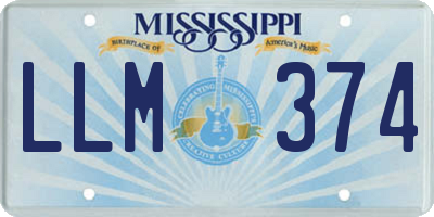 MS license plate LLM374