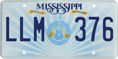 MS license plate LLM376