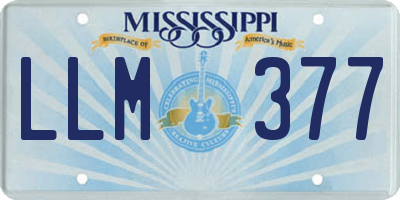 MS license plate LLM377