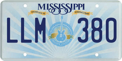 MS license plate LLM380