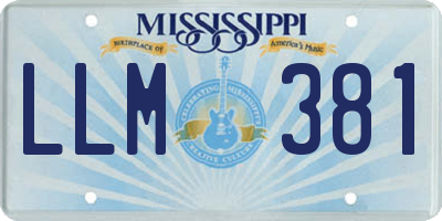 MS license plate LLM381