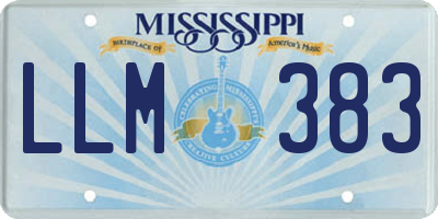 MS license plate LLM383