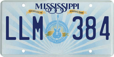 MS license plate LLM384