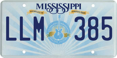 MS license plate LLM385