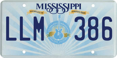 MS license plate LLM386