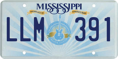 MS license plate LLM391