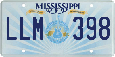 MS license plate LLM398